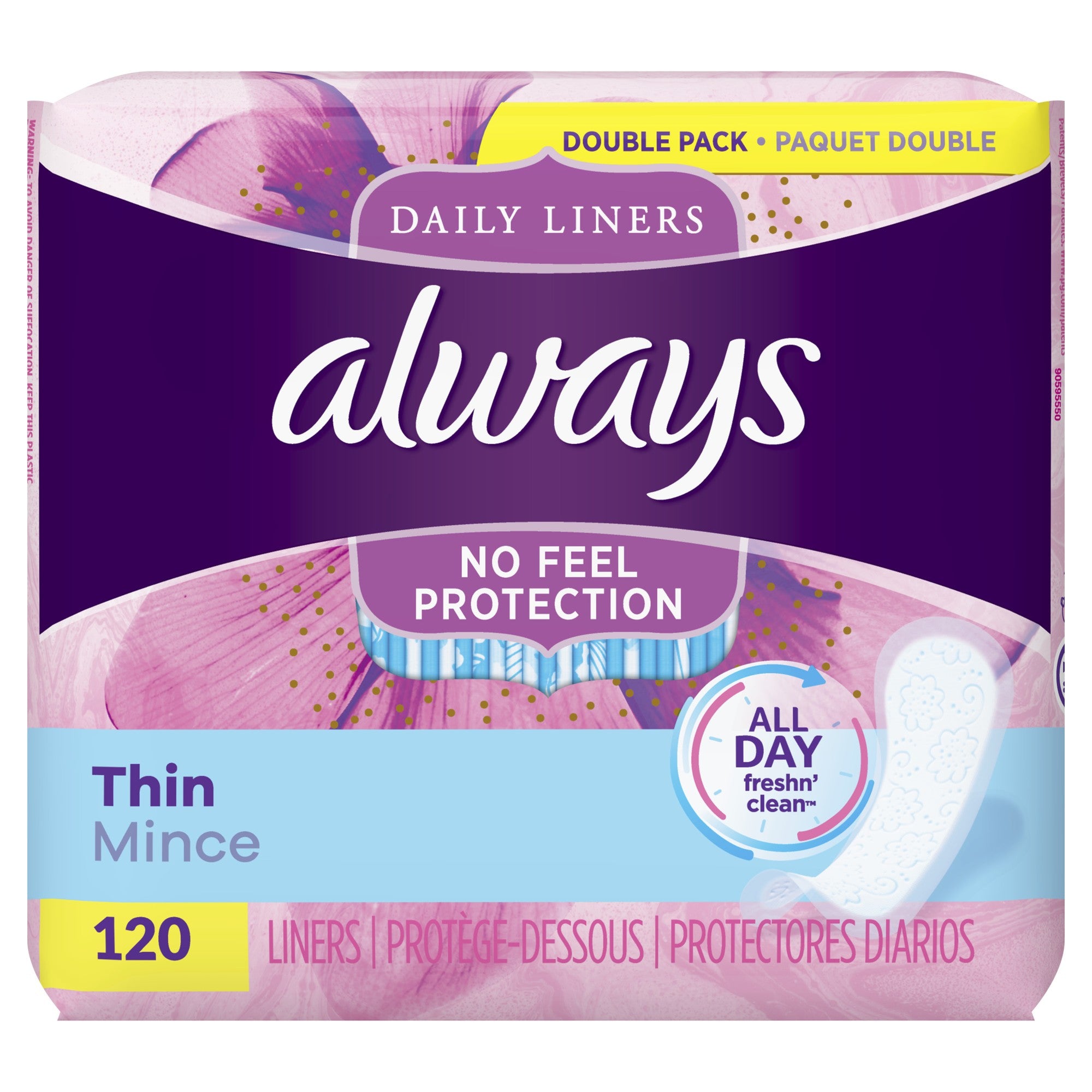 Always Thin Daily Panty Liners, Regular, 120/Pack - Bellso